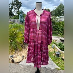 Free People Sheer 3/4 Sleeve Tunic